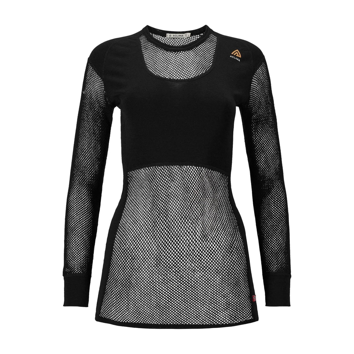 Aclima - WoolNet 120g Dame Crew Neck Uldtrøje // Sort fra Aclima - billede nr. 1 hos GrejFreak.dk