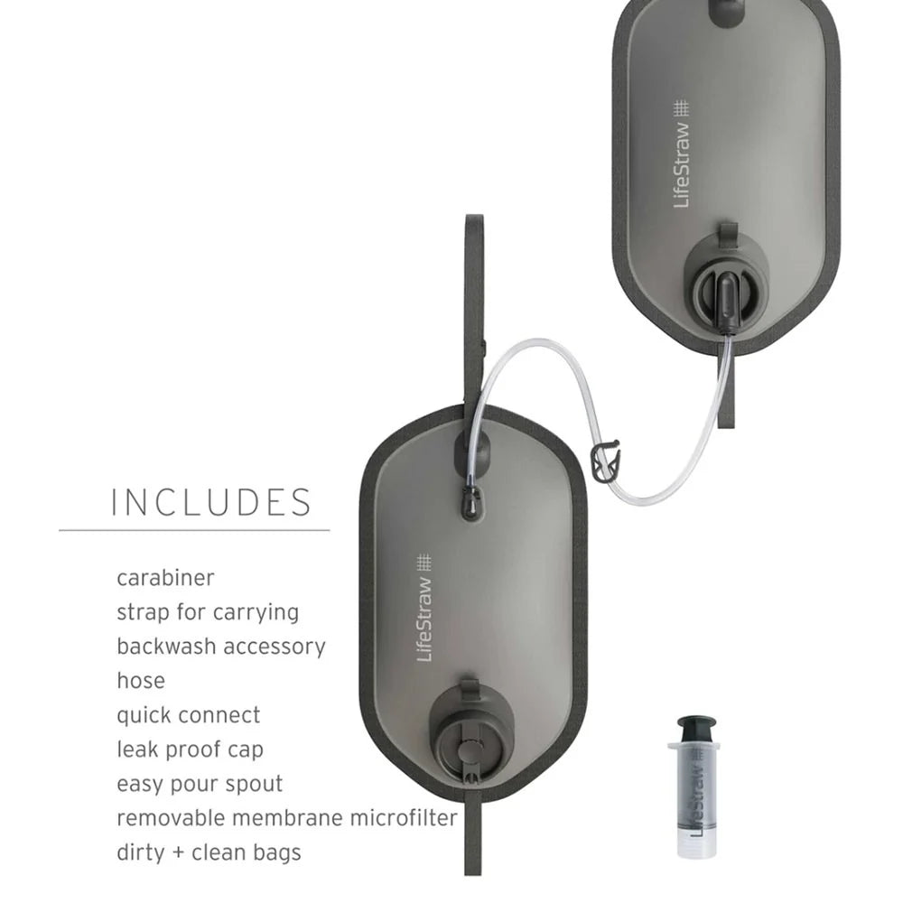 LifeStraw - Peak Series Gravity Vandfilter System 8L + 8L // Dark Mountain Gray fra LifeStraw - billede nr. 3 hos GrejFreak.dk