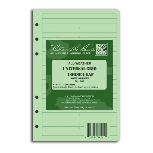 Rite In The Rain - Standard Loose Leaf // Olivengrøn fra Rite in the Rain - billede nr. 1 hos GrejFreak.dk