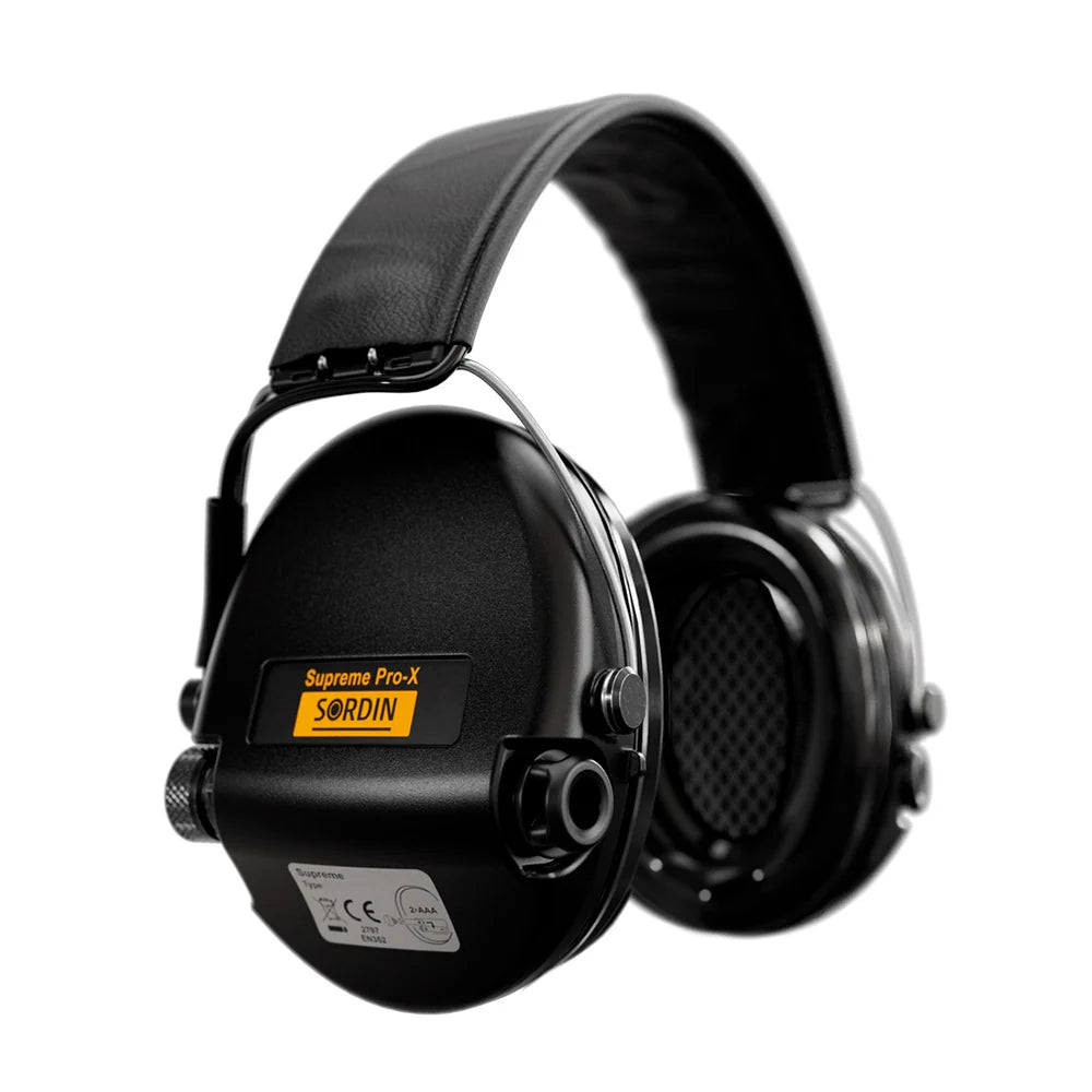 Sordin - Supreme Pro-X Black Leather Elektronisk Høreværn 82 dB fra Sordin - billede nr. 2 hos GrejFreak.dk