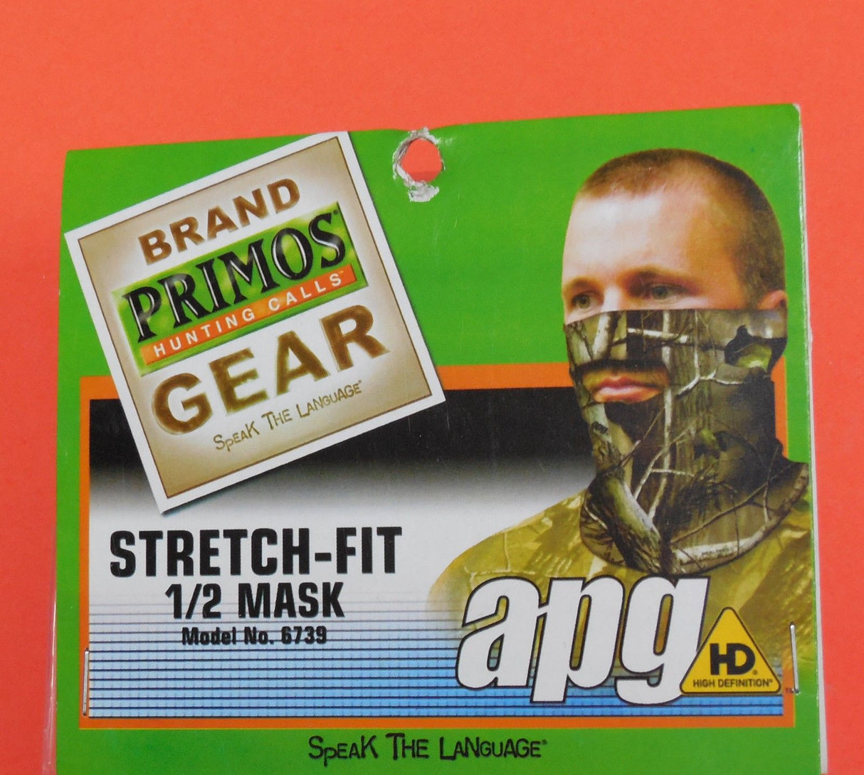 Primos Stretch-Fit Face Mask - 1/2 Mask - Realtree® APG HD