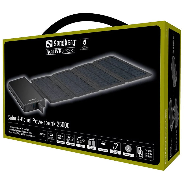 Sandberg Solar 4-Panel Powerbank 25000 mAh