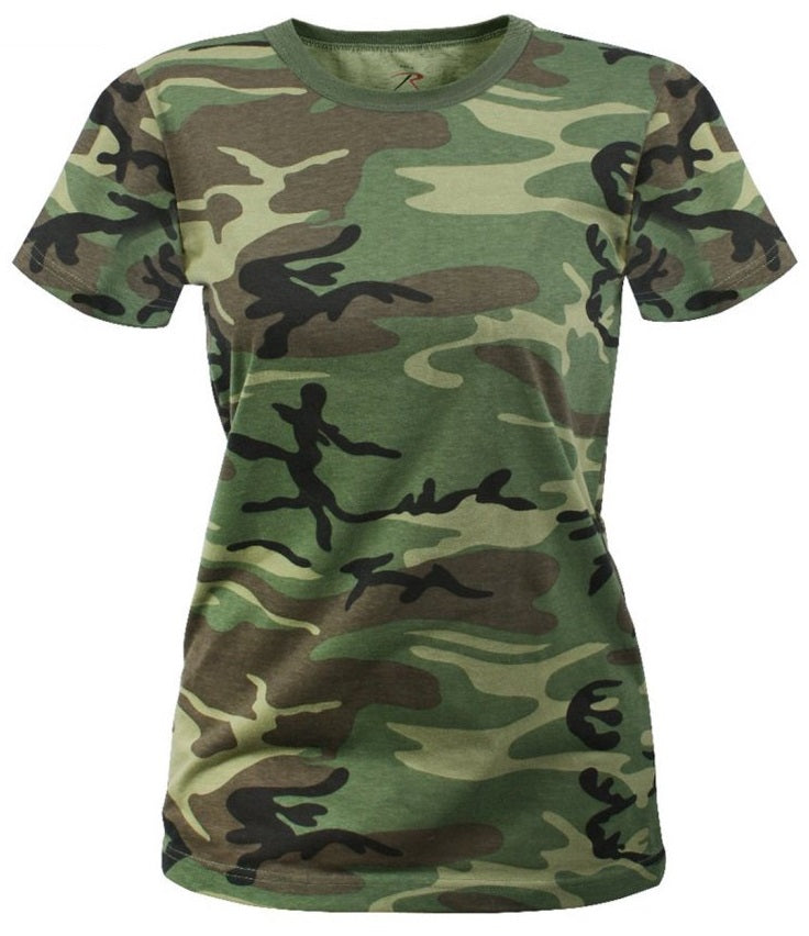 Camouflage t-shirt til dame - lang model