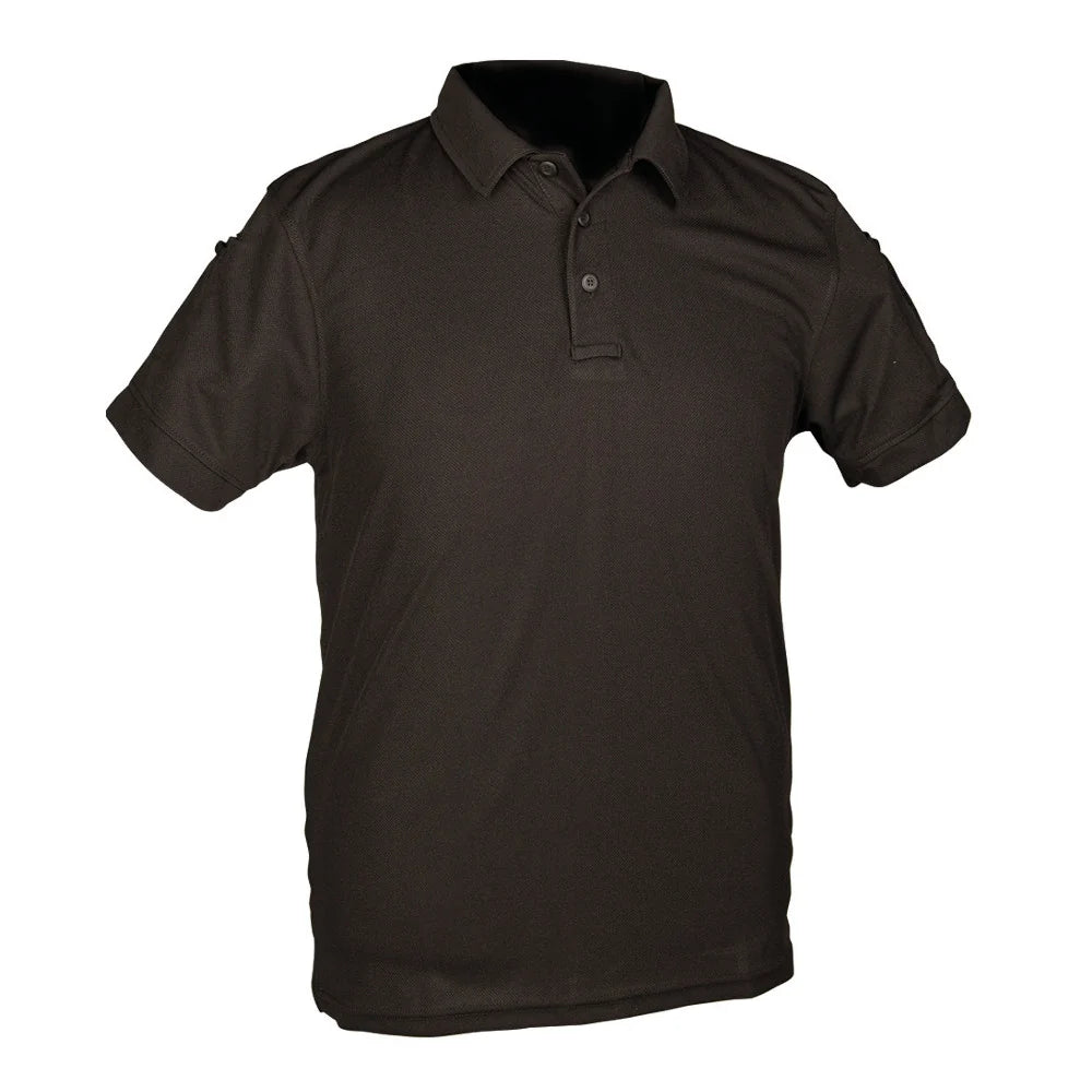 Mil-Tec - Tactical Quickdry Herre Polo T-shirt // Sort fra Mil-Tec - billede nr. 1 hos GrejFreak.dk
