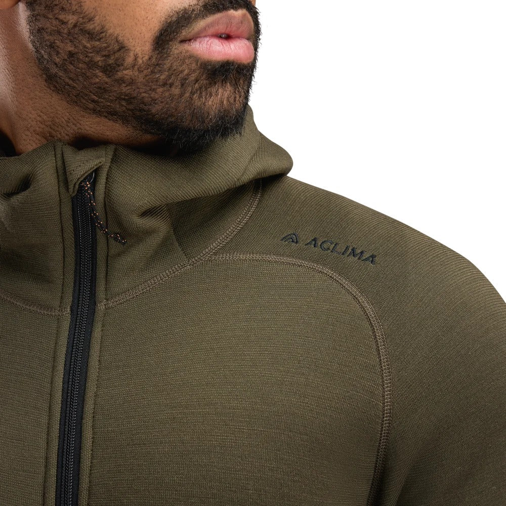 Aclima - FleeceWool Hooded Herre Jakke // Tarmac-4-XtraGrej