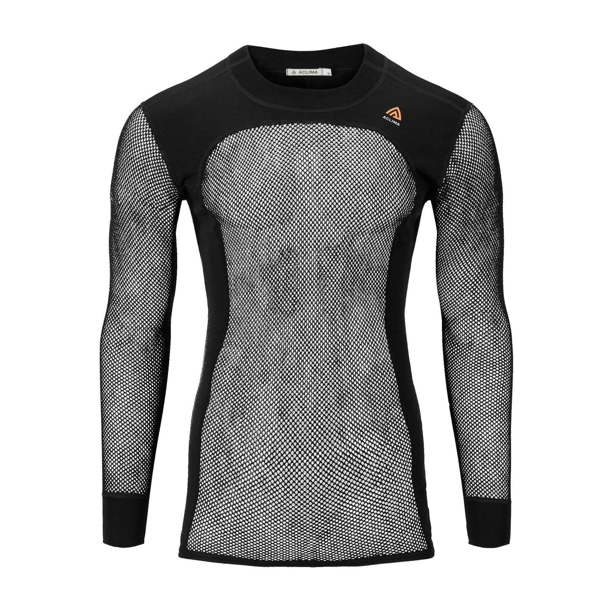 Aclima - Woolnet 120g Herre Crew Neck Uldtrøje // Sort-1-XtraGrej