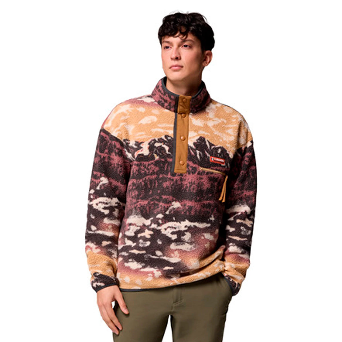 Columbia - Helvetia II Printed Half Snap Fleece Pullover // Camel Brown Sisters-4-XtraGrej