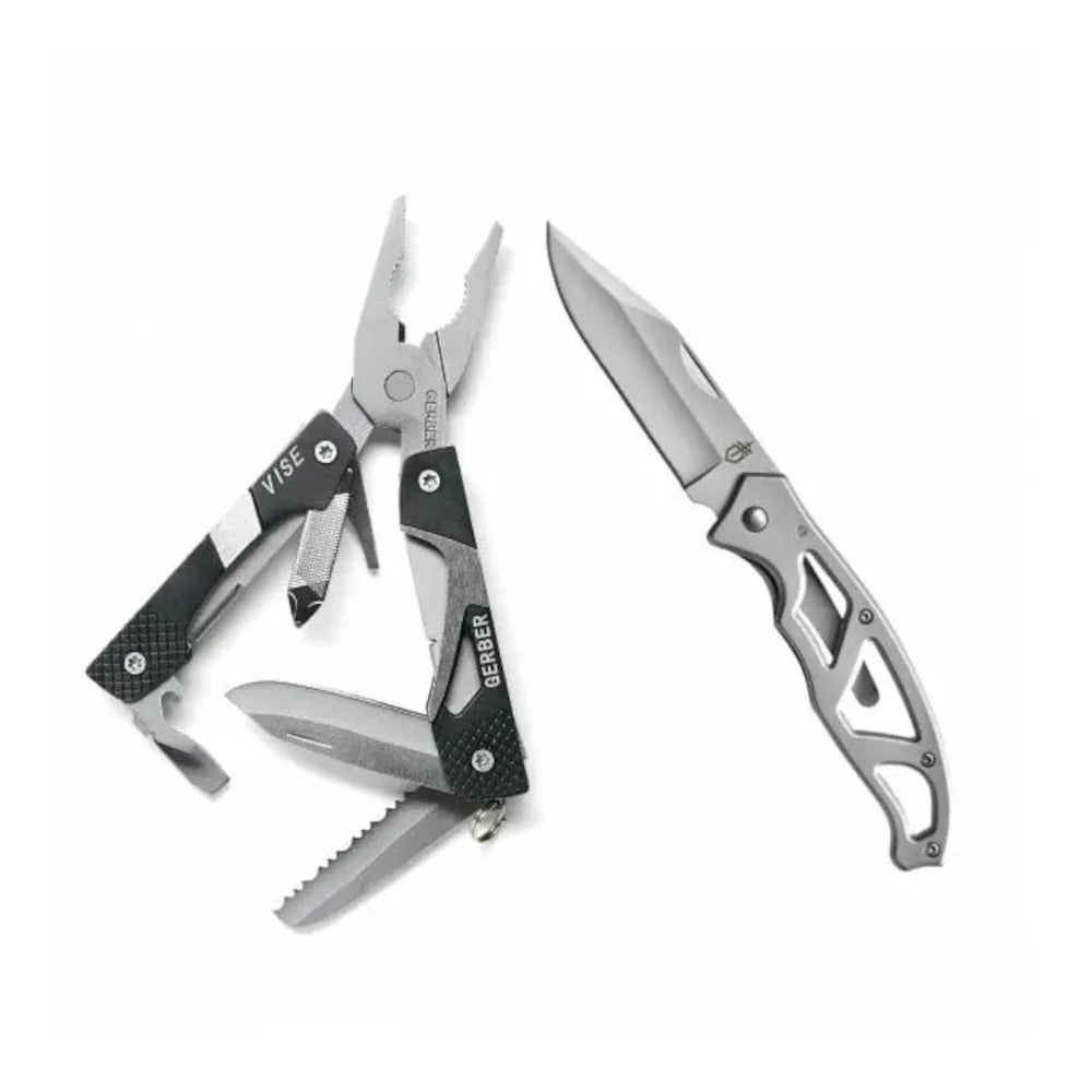 Gerber - Vise Multi-Tool & Mini Paraframe Kniv-1-XtraGrej