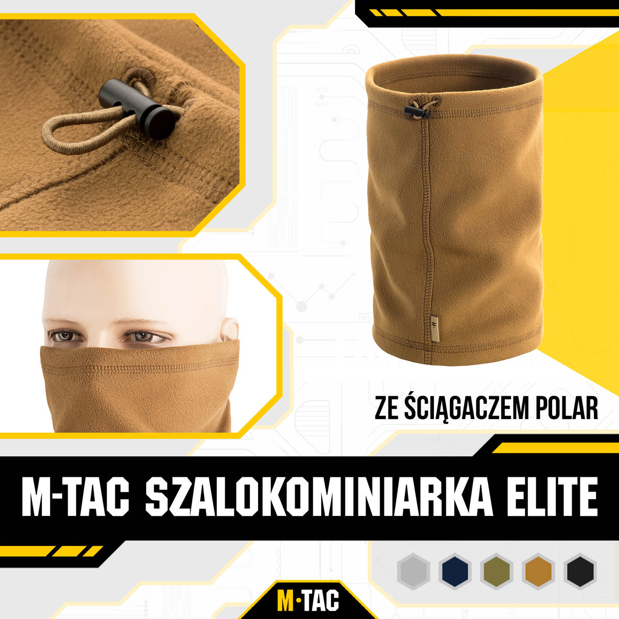 M-Tac fleece neck gaiter 1/2 with drawstring (270g/m2)
