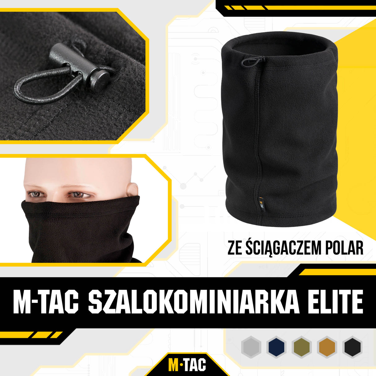 M-Tac fleece neck gaiter 1/2 with drawstring (270g/m2)