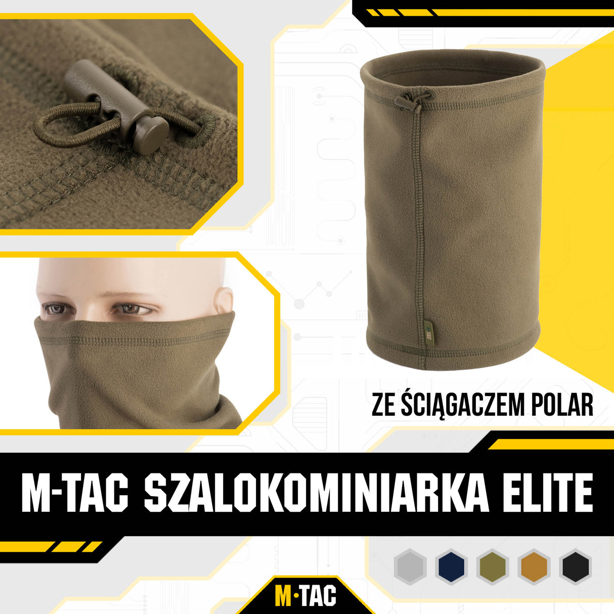 M-Tac fleece neck gaiter 1/2 with drawstring (270g/m2)