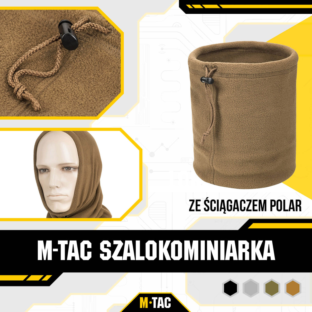 M-Tac fleece neck gaiter with drawstring (260g/m2)