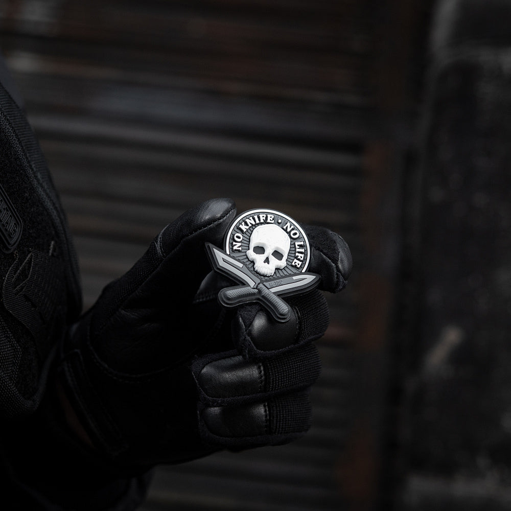 M-Tac patch No Knife - No Life 3D PVC black and white