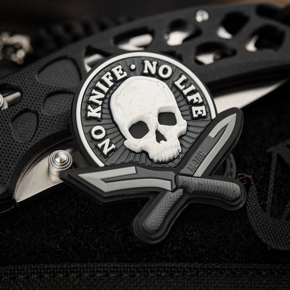 M-Tac patch No Knife - No Life 3D PVC black and white