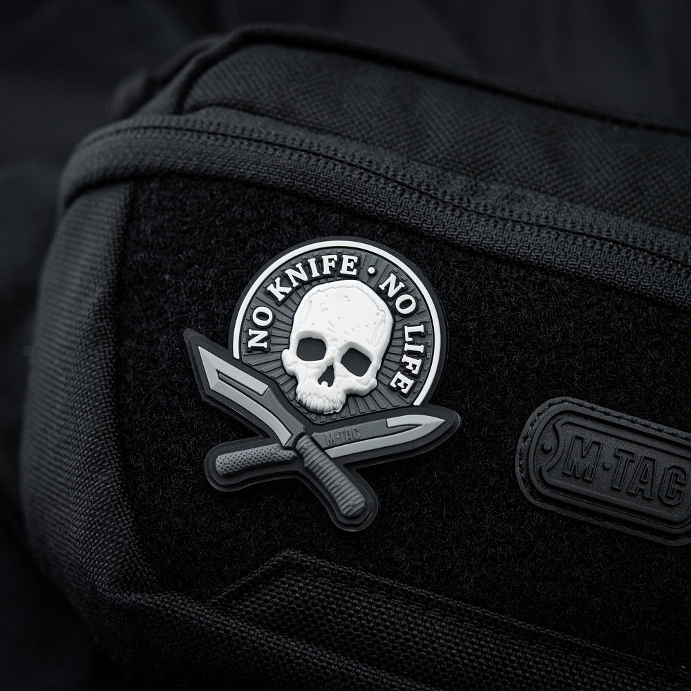 M-Tac patch No Knife - No Life 3D PVC black and white