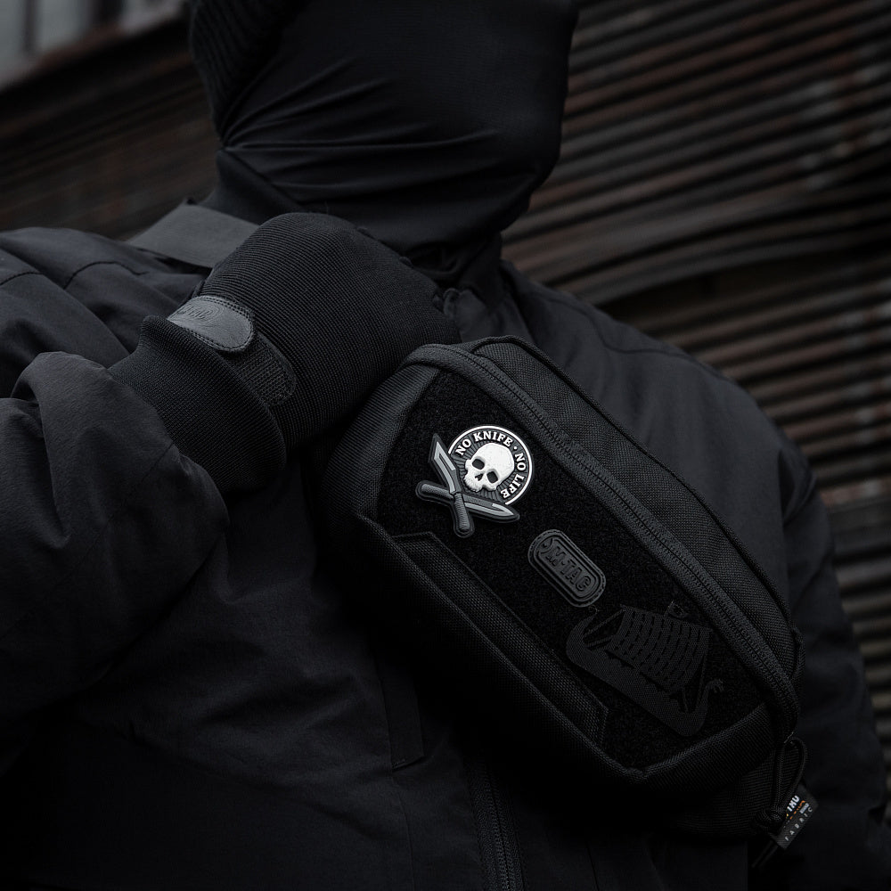 M-Tac patch No Knife - No Life 3D PVC black and white