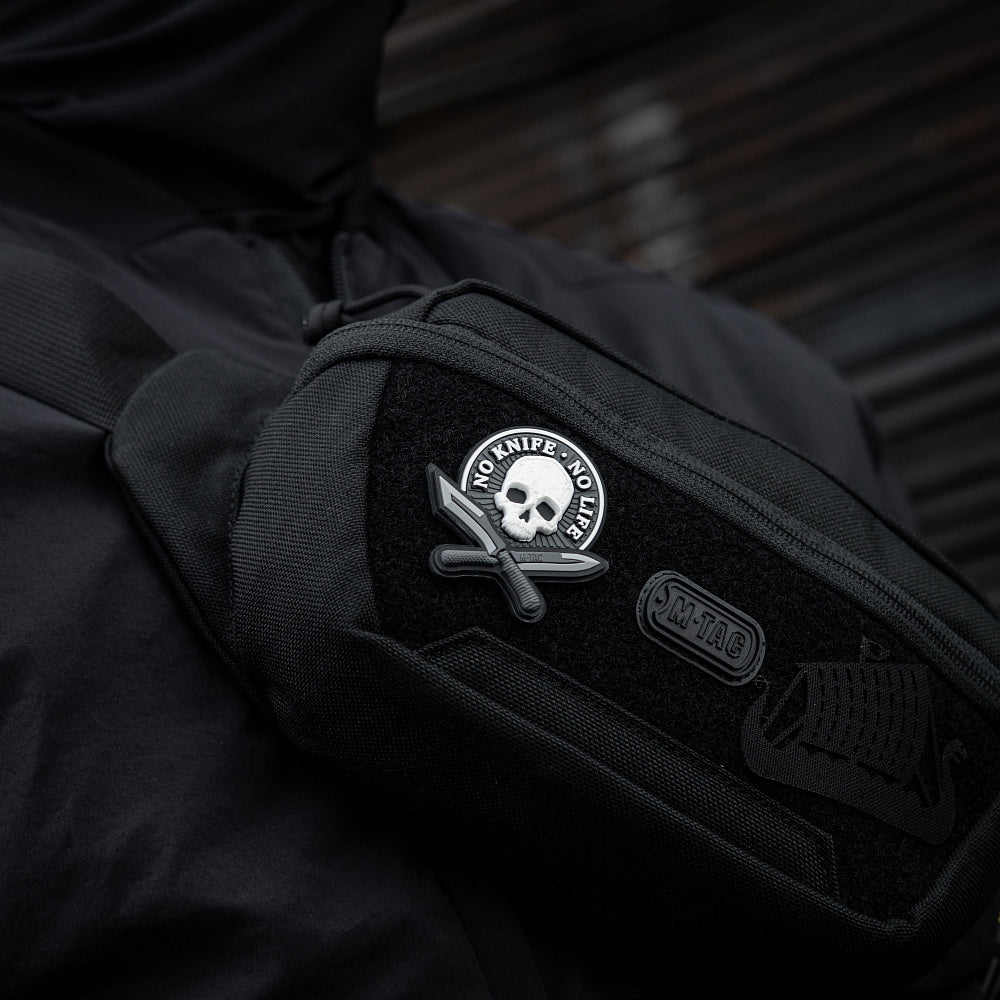 M-Tac patch No Knife - No Life 3D PVC black and white