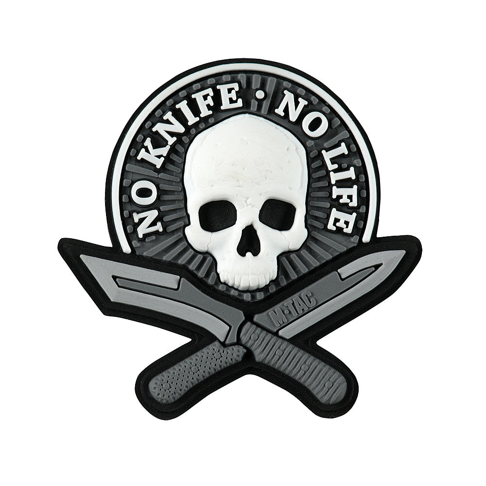 M-Tac patch No Knife - No Life 3D PVC black and white