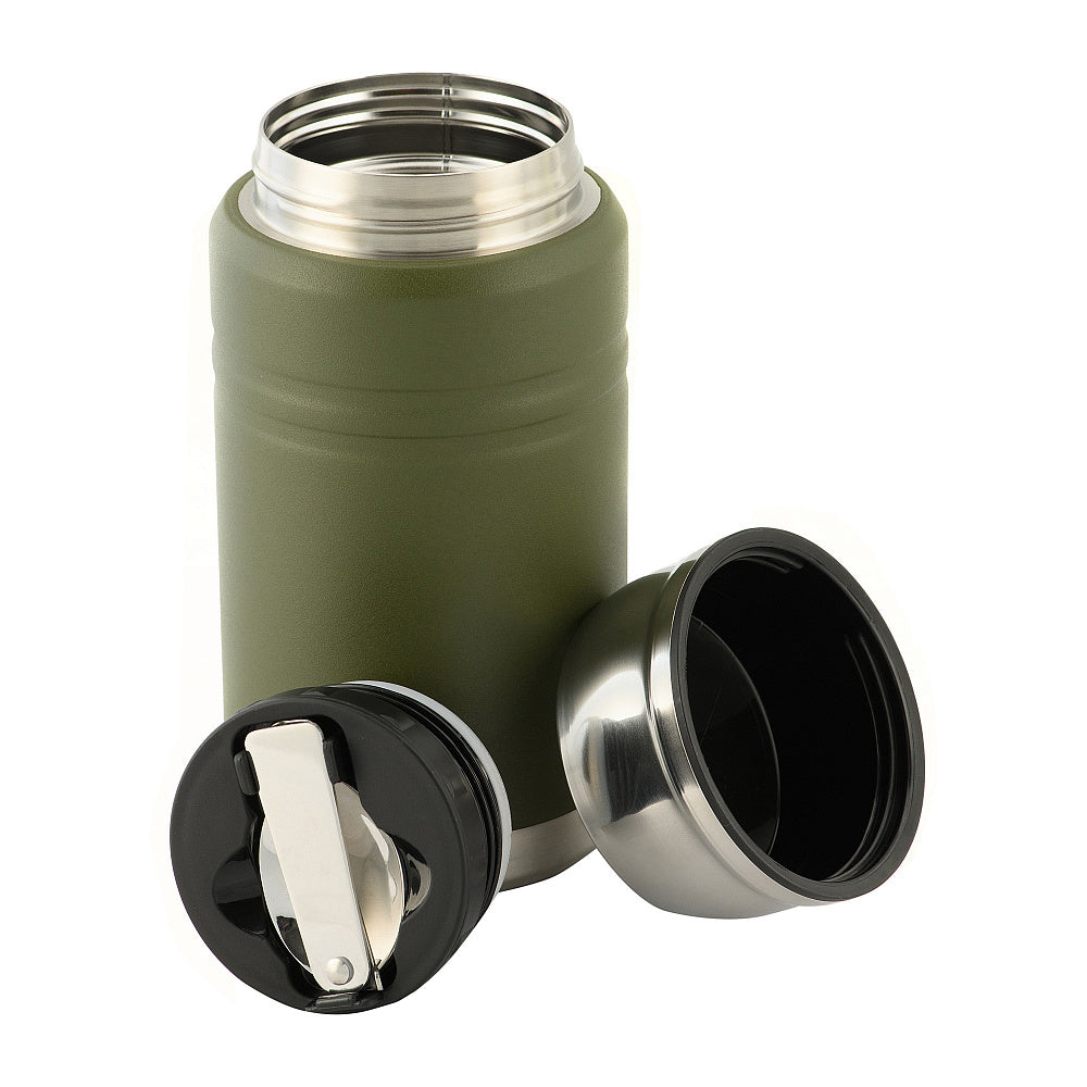 M-Tac Stainless 750 ml Thermos with folding spoon Olive