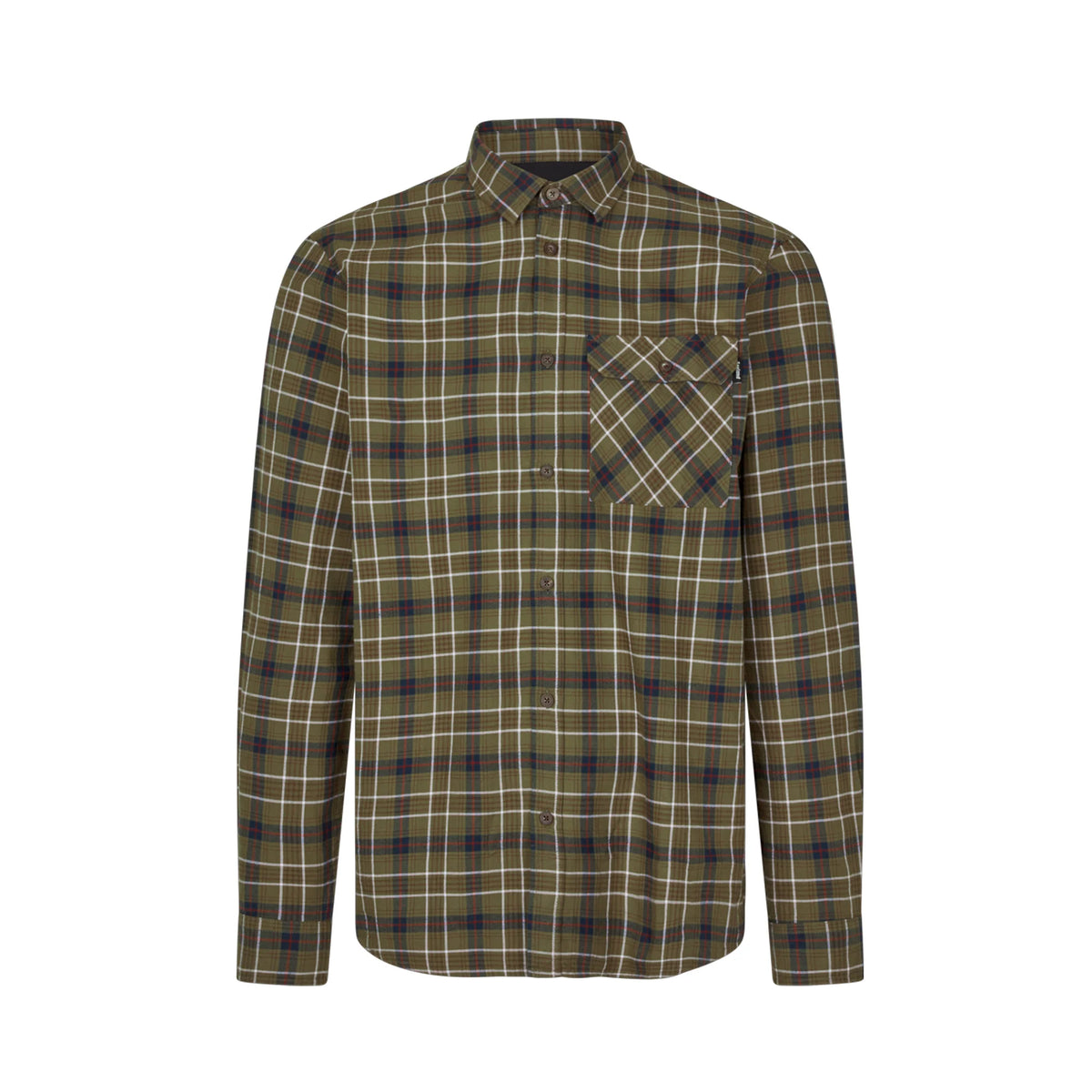 Seeland - Glen Flannel Skjorte // Grape Leaf / Dark Navy Check-1-XtraGrej