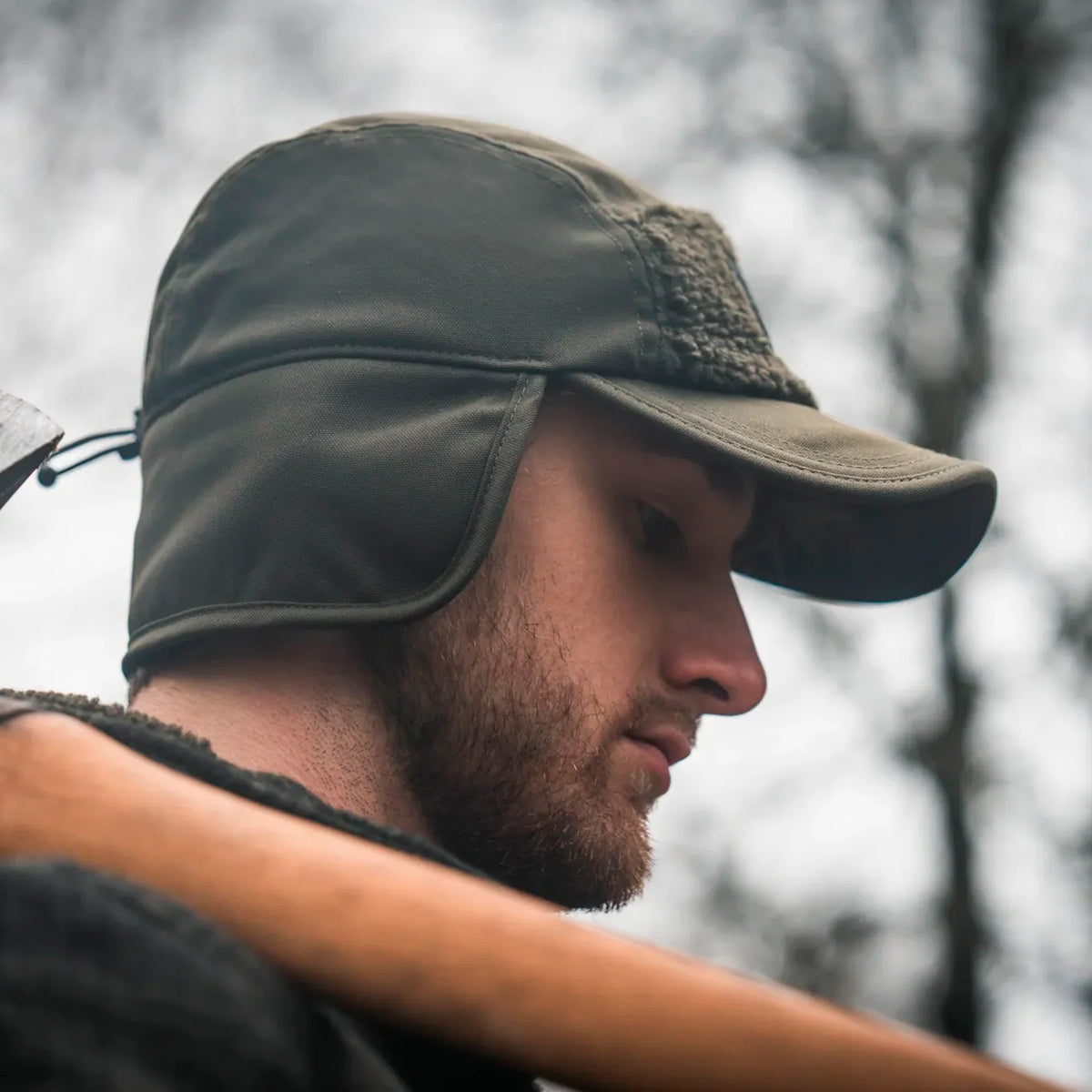 Seeland - Teddy Fold Down Cap // Pine Green-4-XtraGrej