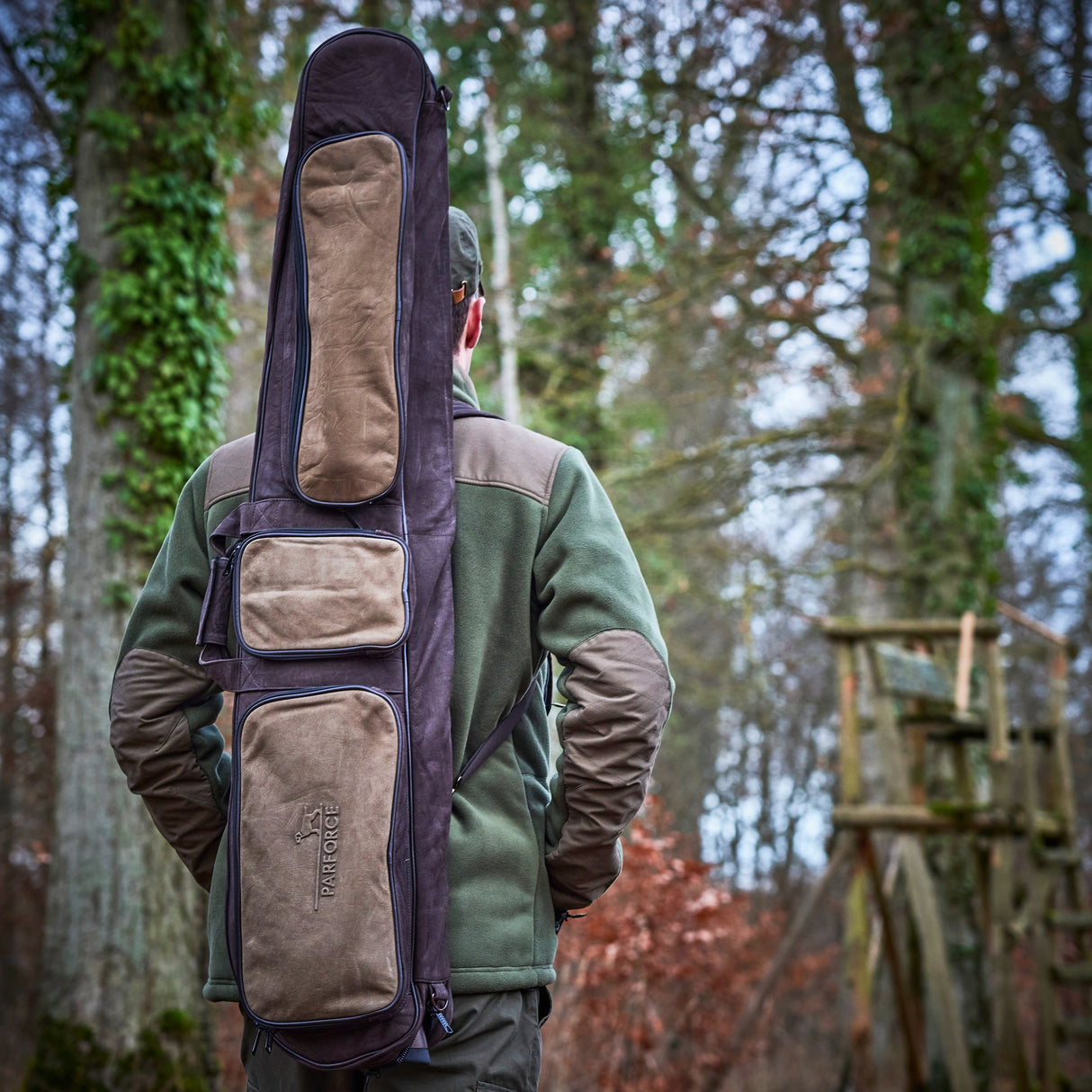 Parforce - Hylster til lang pistol All-in læder tofarvet