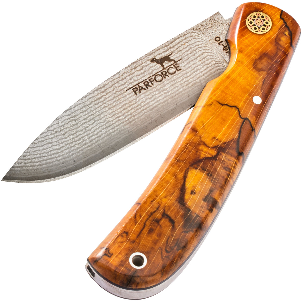 Parforce - Damaskus Foldekniv med Skæfte i Valnød