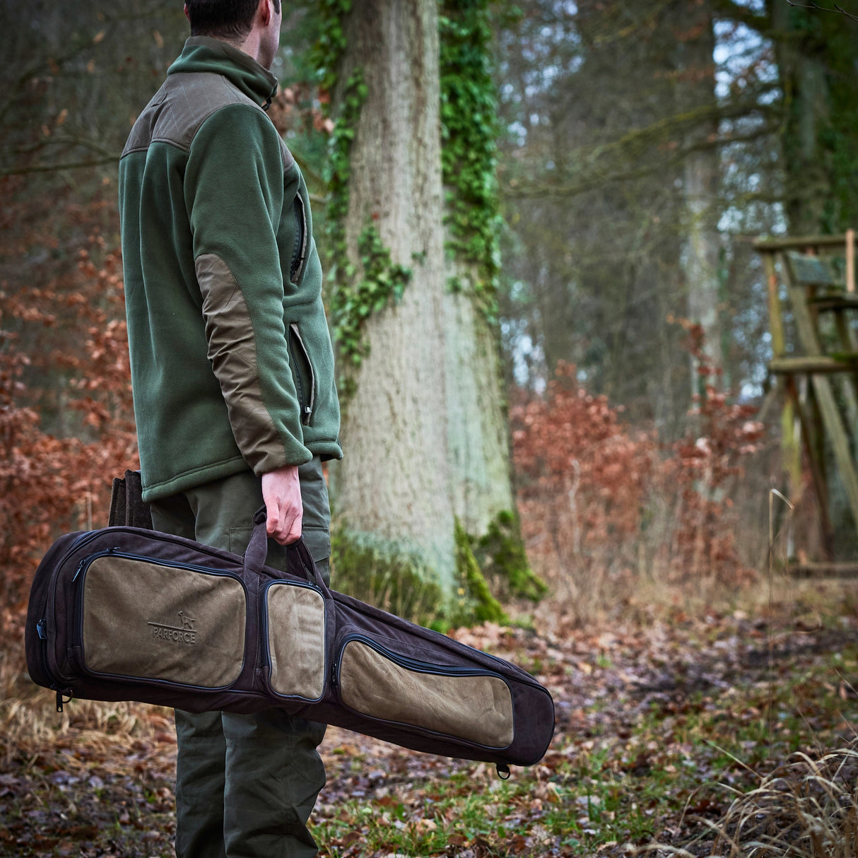 Parforce - Hylster til lang pistol All-in læder tofarvet