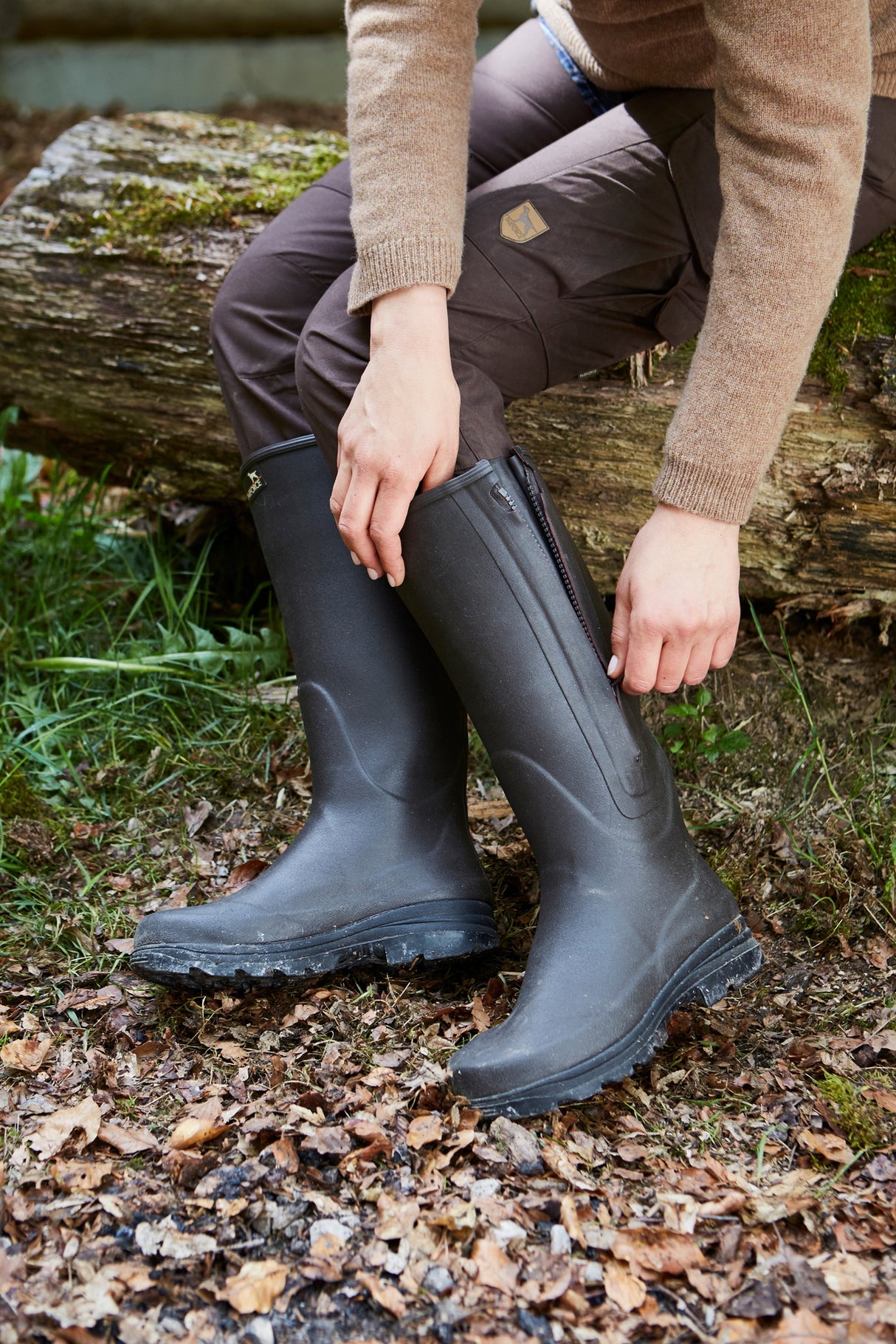 Parforce - Gummistøvler med lynlås og neoprenforing