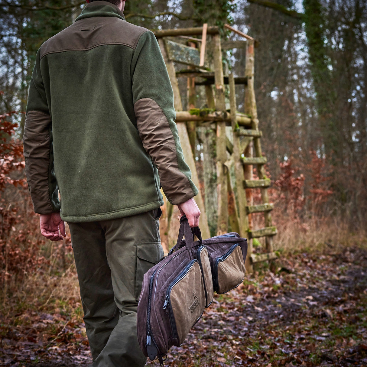 Parforce - Hylster til lang pistol All-in læder tofarvet