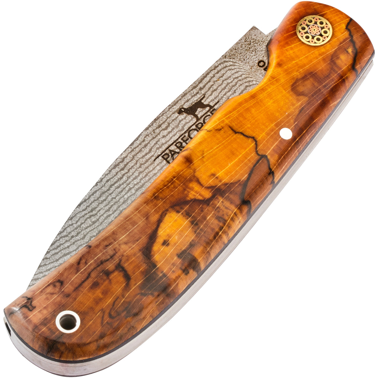 Parforce - Damaskus Foldekniv med Skæfte i Valnød