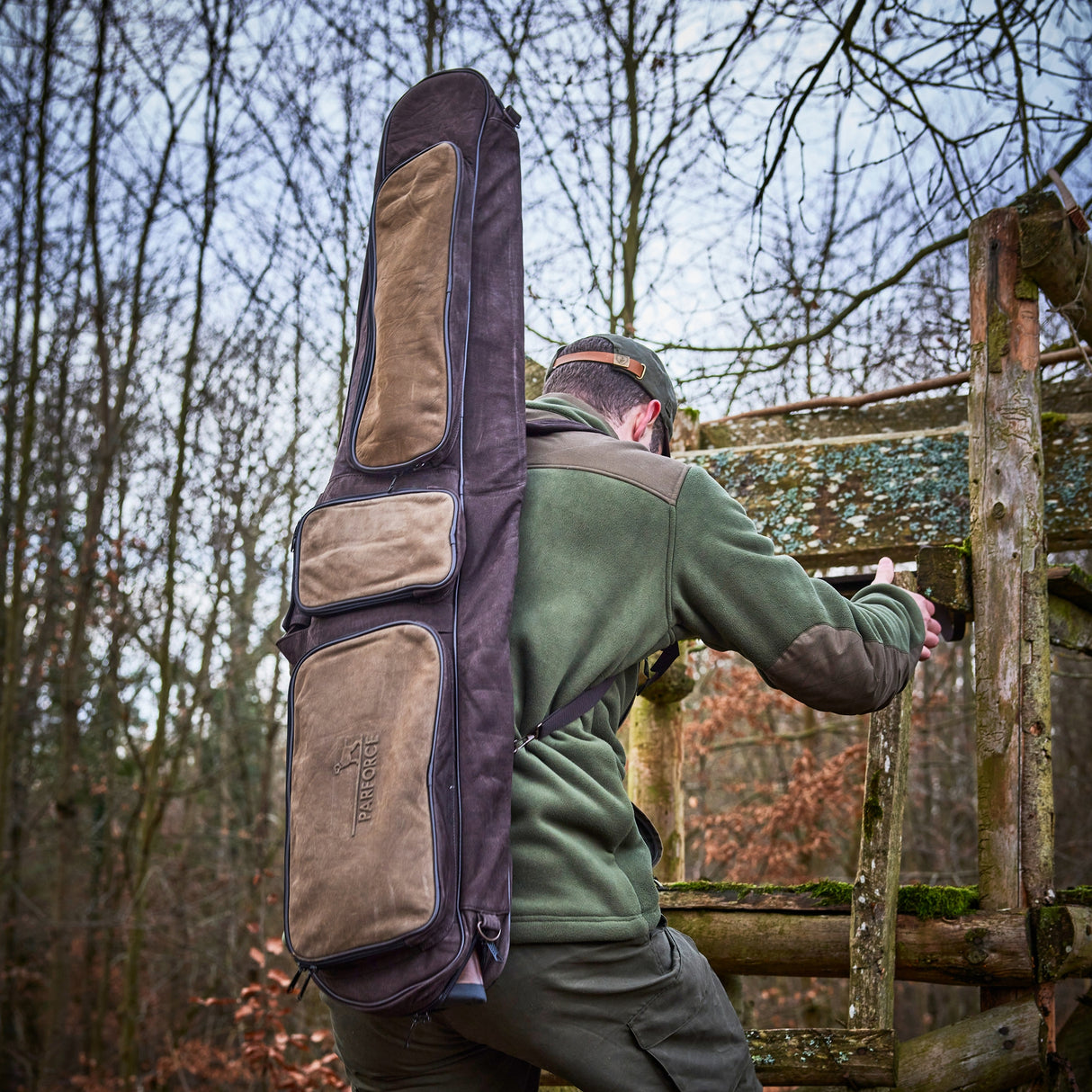 Parforce - Hylster til lang pistol All-in læder tofarvet