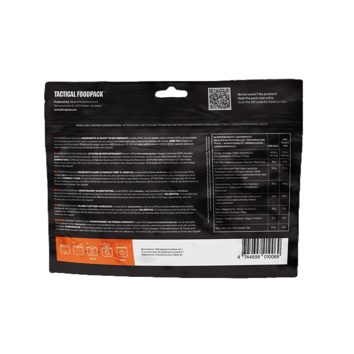 Tactical Foodpack - Kylling og Nudler, 514kcal-3-XtraGrej