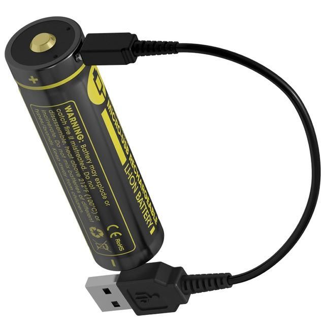 Nitecore NL1826R - 18650 Genopladelig USBbatteri