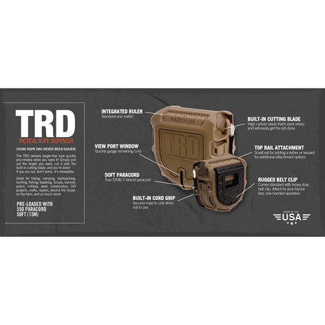 Atwood Rope MFG - TRD Taktisk Reb Dispenser 15 m // Sand fra Atwood Rope MFG - billede nr. 2 hos GrejFreak.dk