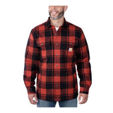 Carhartt - Flannel Sherpa-Lined Skjorte // Rød Okker-1-XtraGrej