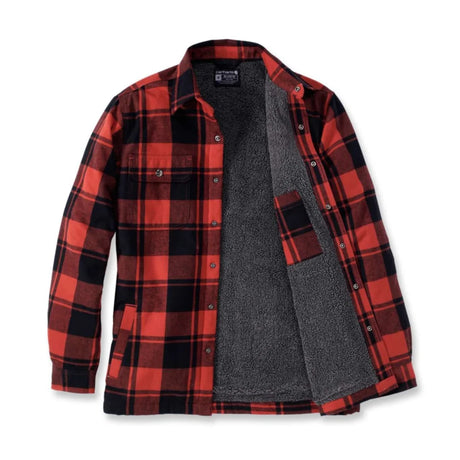 Carhartt - Flannel Sherpa-Lined Skjorte // Rød Okker-4-XtraGrej