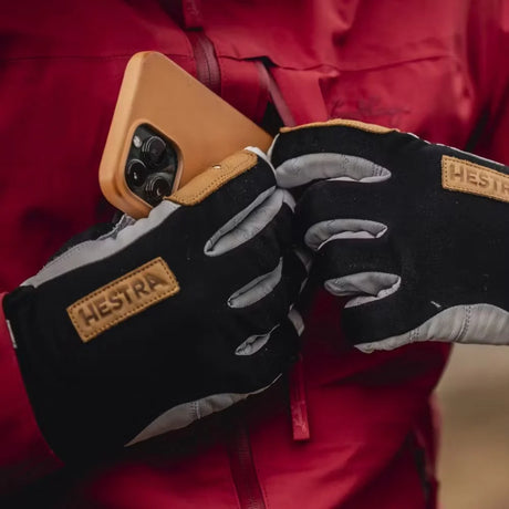 Hestra - Ergo Grip Active Wool Terry 5-Finger Handske // Black/Offwhite-6-XtraGrej
