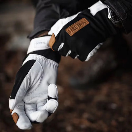 Hestra - Ergo Grip Active Wool Terry 5-Finger Handske // Black/Offwhite-7-XtraGrej