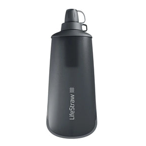 LifeStraw - Peak Squeeze Vandrensningsflaske 1L // Mørk Grå fra LifeStraw - billede nr. 1 hos GrejFreak.dk