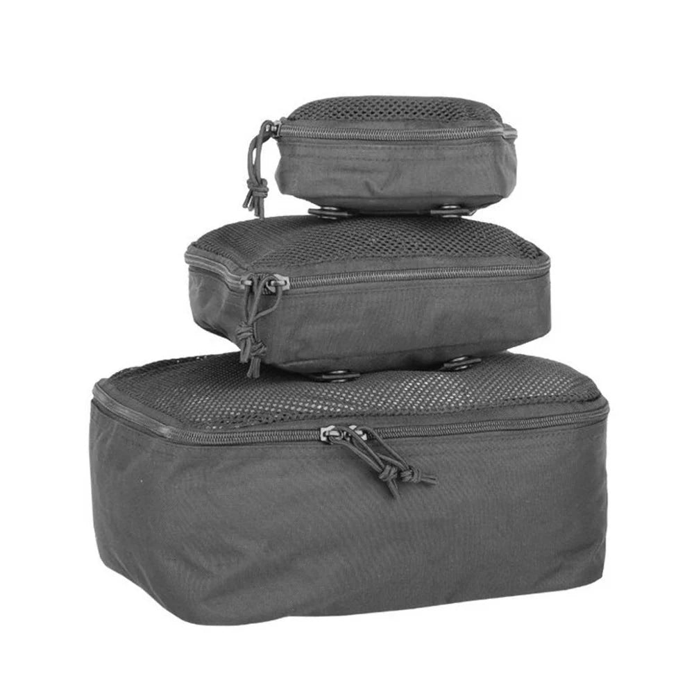 Mil-Tec - Mesh Pouch Sæt (3 pak) // Sort-3-XtraGrej
