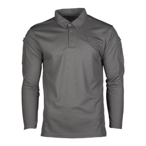 Mil-Tec - Tactical Quickdry Langærmet Herre Polo // Grå-1-XtraGrej