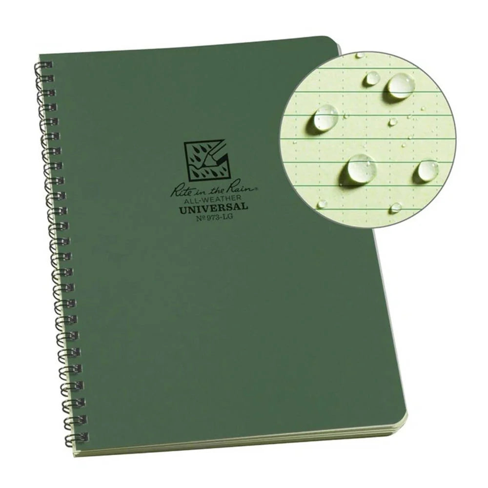 Rite In The Rain - Side Spiral Notebook Olivengrøn 22 x 16