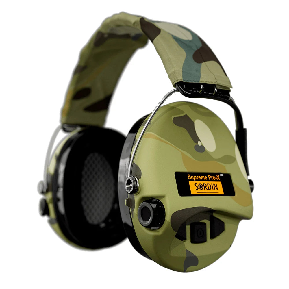 Sordin - Supreme Pro X LED Aktiv Høreværn // Grøn camo fra Sordin - billede nr. 1 hos GrejFreak.dk