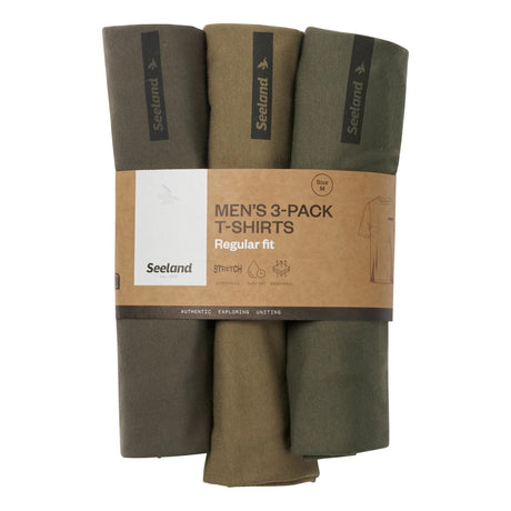 Seeland - 3-Pak Tshirt // Pine Green/Military Olive/Grape Leaf fra Seeland - billede nr. 2 hos GrejFreak.dk
