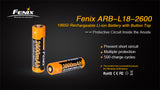 Fenix 18650 Lion Genopladeligt Batteri 2600mAh