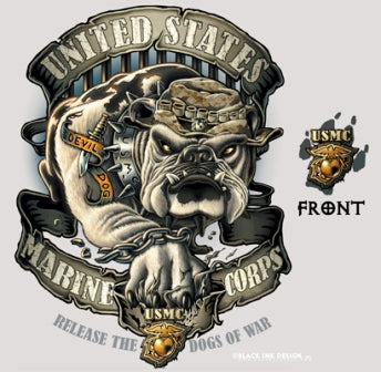 T-shirt USMC Bulldog sand