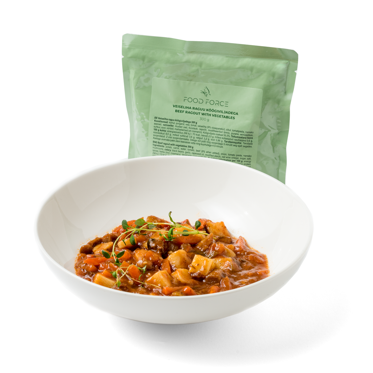 Food Force - Oksekødsragout med grøntsager 300g