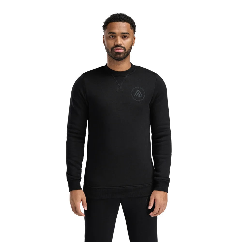 Aclima - FleeceWool Herre Crewneck // Jet Black-1-XtraGrej
