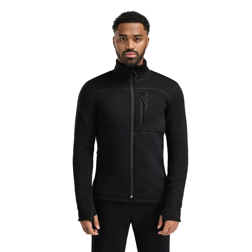 Aclima - FleeceWool Herre Jakke // Jet Black-1-XtraGrej